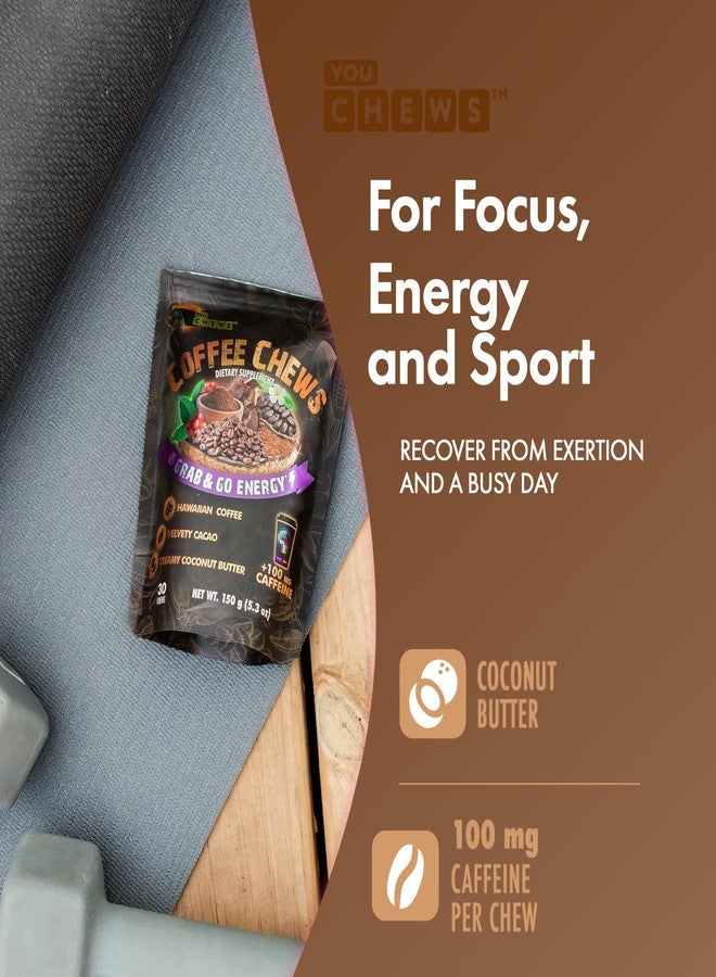 YouChews Coffee Chews - Grab & Go Energy with 100mg per Chew of Clean, Green Caffeine. With Real Organic Ingredients, Low Sugar, Great Bold Taste & Long Lasting Energy Boost (30 Chews Pack) - Image 4